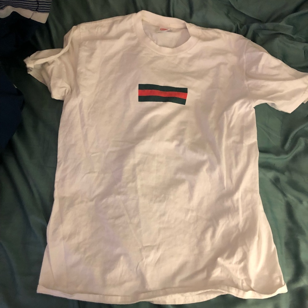 Supreme white Gucci box logo tee size large Bape
